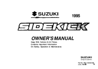 Suzuki Vitara Sidekick 1995 - owners manual-3